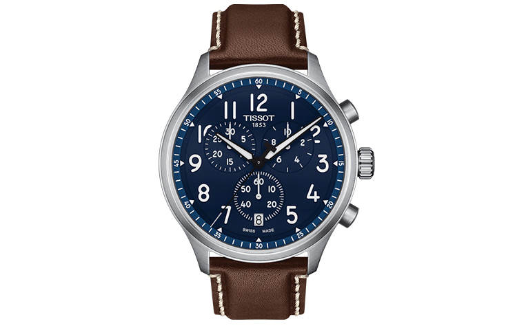 TISSOT CHRONO XL VINTAGE Quartz Movement 100m Waterproof Men's Watch 45mm Blue Dial Stainless Steel Case