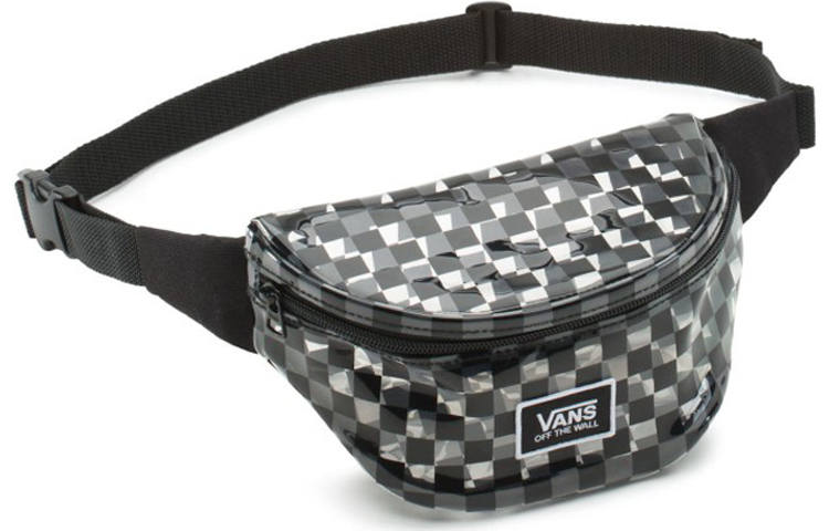 Vans PVC Crossbody Bag, Fanny Pack Unisex Black White