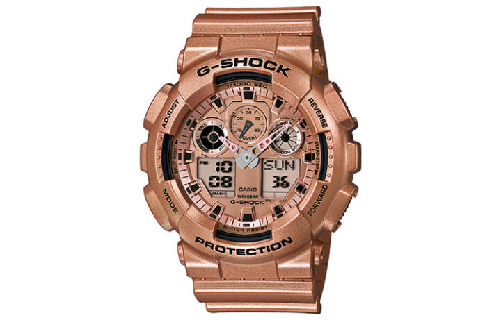 CASIO CASIO Men Liquid Crystal/Analog Dual Display Series Gold Watch GA-100GD-9APR