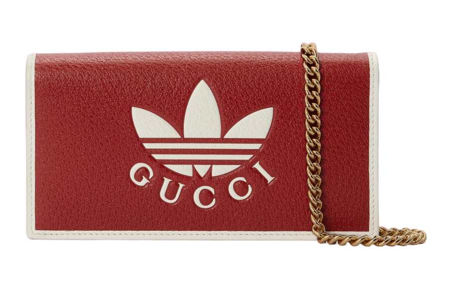 GUCCI Adidas Originals Collaboration Leather Shoulder Bag Women's Red