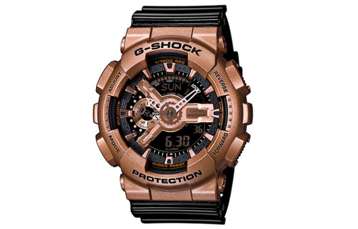 CASIO CASIO Men Liquid Crystal/Analog Dual Display Series 55mm Black Watch GA-110GD-9B2