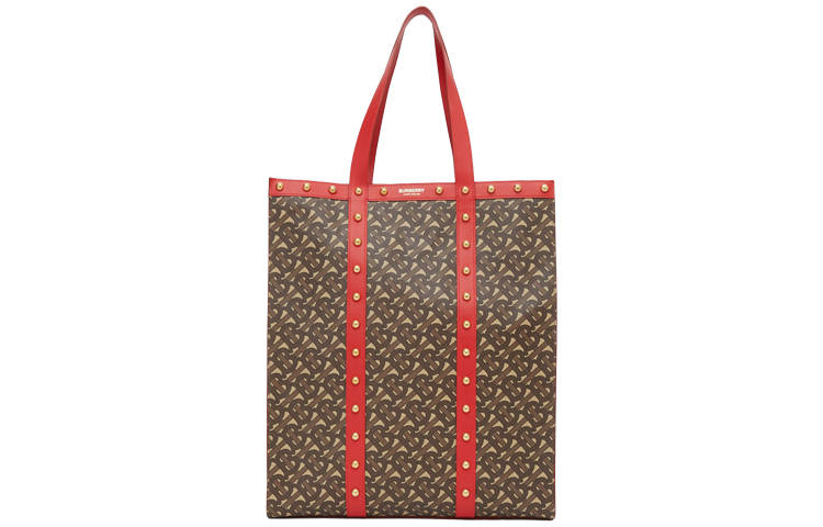 Burberry Canvas Tote Bag, Shopping Bag, Handbag Unisex Red