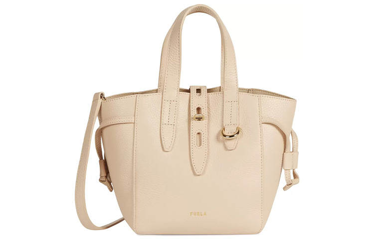 Furla Net Collection Leather Basket Bag, Tote Bag, Shopping Bag, Crossbody Bag, Handbag Women's Nude Pink
