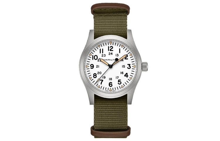 HAMILTON Khaki Field Series Mechanical Movement 50m Waterproof Men's Watches Watch 42mm White Dial