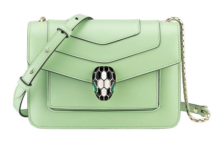 BVLGARI Calfskin Shoulder Bag Women's Green
