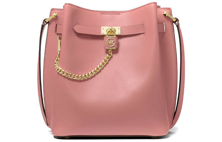 MICHAEL KORS Hamilton Legacy Leather Bucket Bag, Shoulder Bag, Crossbody Bag Medium Women's Rose Pink