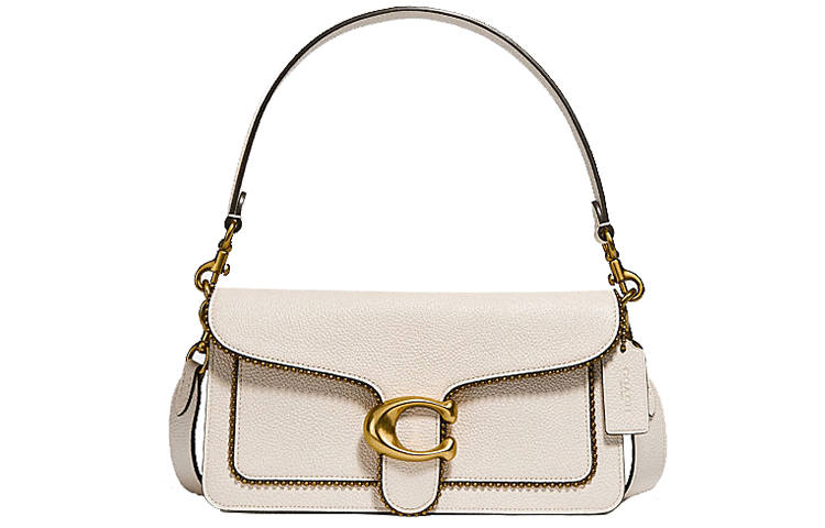 COACH COACH Tabby Cow Leather Shoulder Bag Medium Women's White