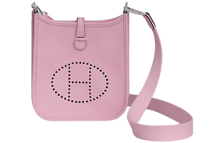 HERMES Evelyne Clemence Bullock Leather Crossbody Bag, Shoulder Bag 16 Women's X9 Mauve Sylvestre Mallow Purple