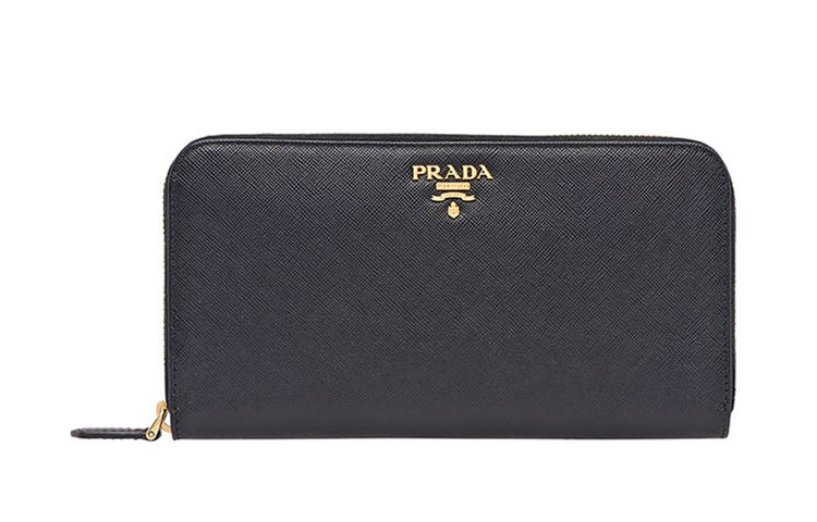 PRADA PRADA Cow Leather Wallet Women's Black