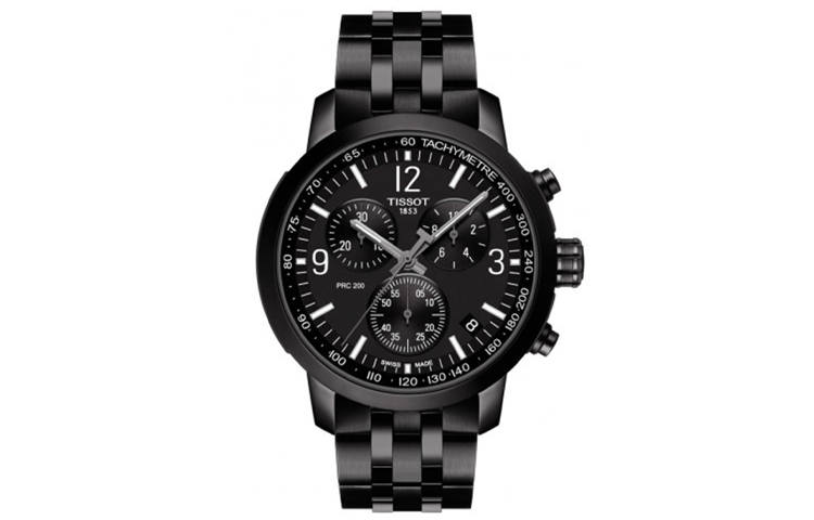 TISSOT PRC 200 Junchi Collection Quartz Movement Men's Watches Watch 43mm Black Dial Stainless Steel Watchband