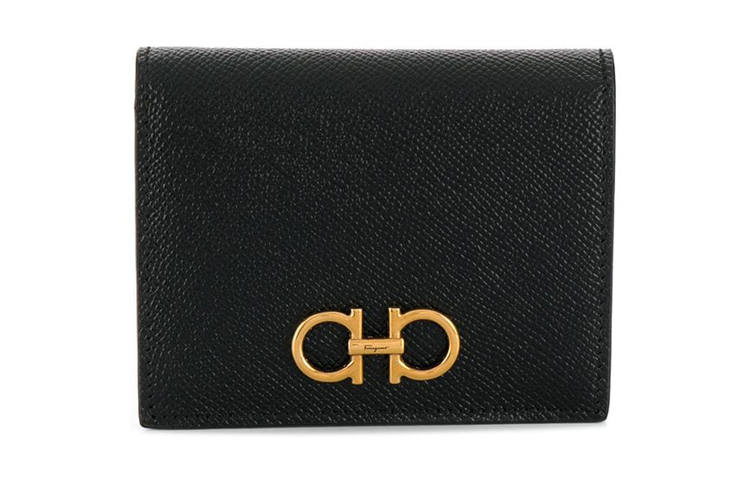 Ferragamo FERRAGAMO Calfskin Wallet Women's Black