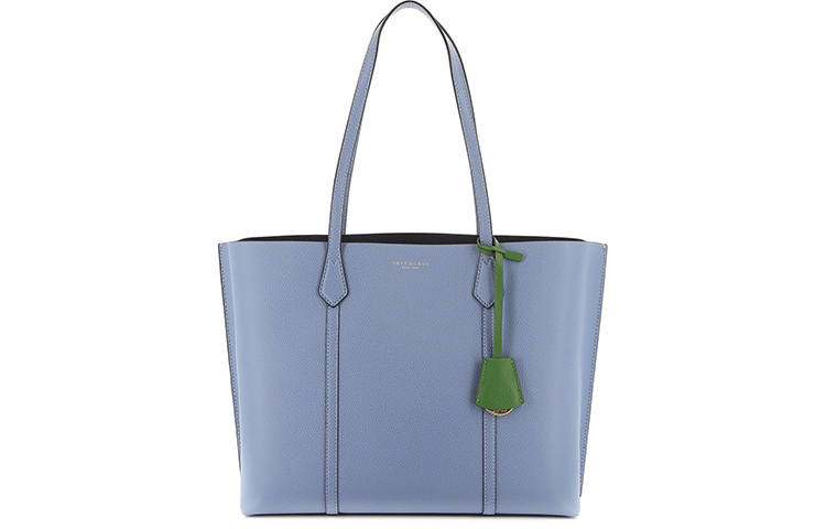TORY BURCH Leather Tote Bag, Shopping Bag, Shoulder Bag, Handbag Women's Blue