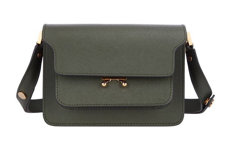 MARNI Trunk Cow Leather Crossbody Bag, Shoulder Bag Mini Women's Forest