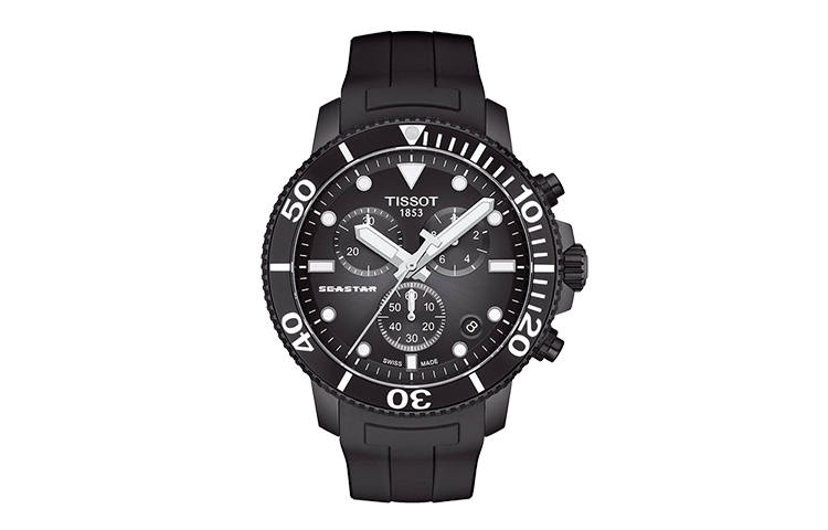 TISSOT Starfish Collection Quartz Movement Men's Watches Watch 45.5mm Black Dial Stainless Steel Case