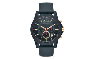 ARMANI EXCHANGE Wrist Watches Quartz Movement Silicone Strap Blue Dial Men's Watches AX1335