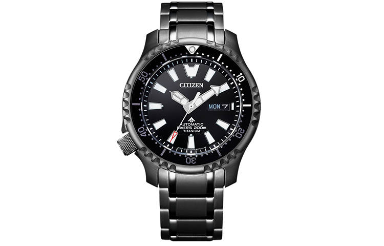 CITIZEN Automatic Mechanical Movement Titanium Strap Watch Men's Watches Black Dial NY0105 81E