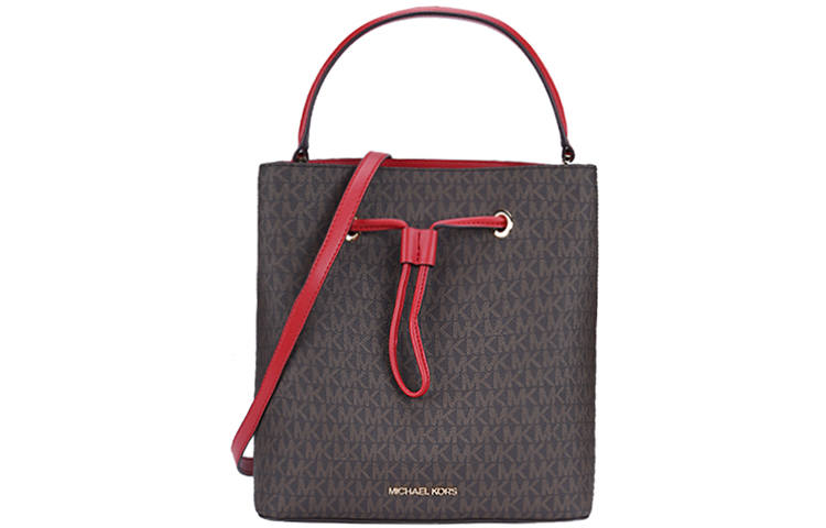 MICHAEL KORS Luggage Collection Cow Leather Handbag Large Women's Brown/Red