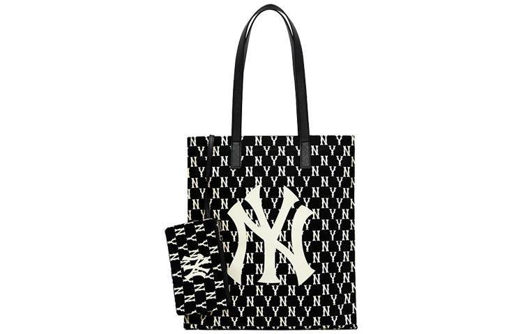MLB Monogram Collection Polyester Combo Bag, Tote Bag, Shopping Bag, Shoulder Bag, Handbag Women's Black
