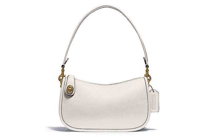 COACH Leather Shoulder Bag, Pochette, Crossbody Bag, Shoulder Bag Women's White