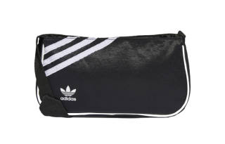 Adidas Originals Leather Shoulder Bag, Crossbody Bag Mini Unisex Black