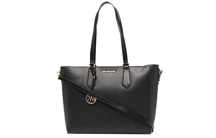 MICHAEL KORS Kimberly Leather 3 in 1 Tote Bag, Shopping Bag, Handbag Large Women's Pure Black