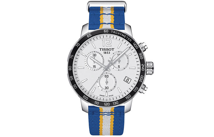 TISSOT Time Jog Collection Quartz Movement Men's Watches Watch 42mm White Dial Stainless Steel Case Nylon Strap