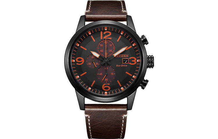 CITIZEN Ecology Drive Collection Date Display Light Powered Quartz Movement Leather Cow Leather Strap