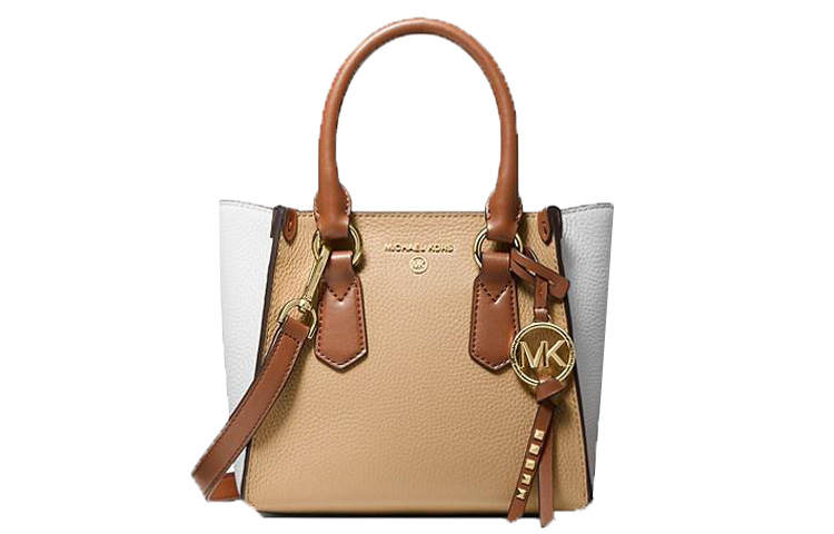 MICHAEL KORS Kris Leather Handbag, Shoulder Bag, Crossbody Bag Small Women's Brown