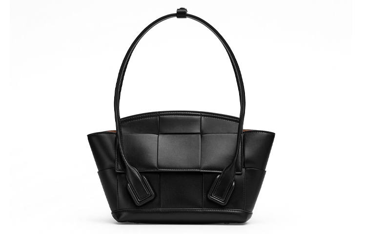 Bottega Veneta Arco Cow Leather Tote Shopping Bag Handbag, Shoulder Bag Women's Black