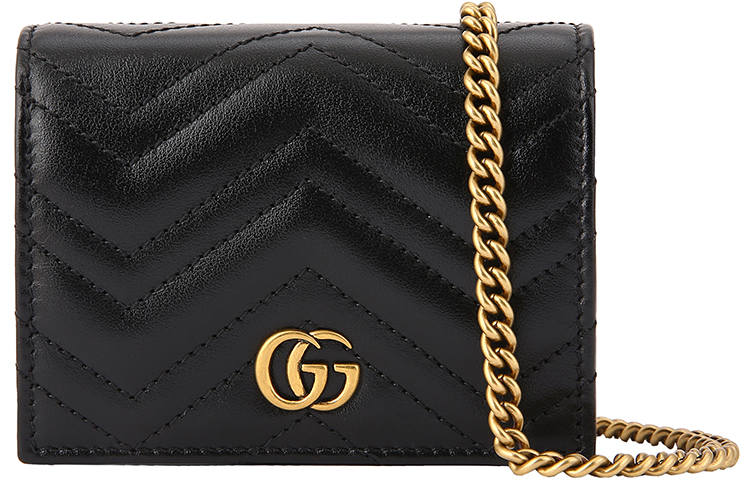 GUCCI GG Marmont Quilted Leather Shoulder Bag, Crossbody Bag Women's Black