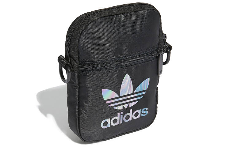 Adidas Originals Trefoil Polyester Cell Phone Pouch, Small Square Bag, Shoulder Bag, Crossbody Bag Regular Unisex Black