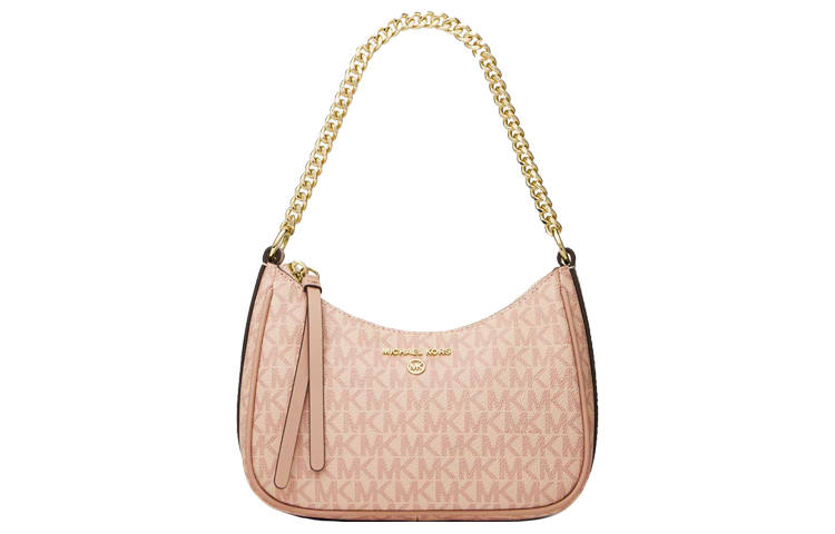 MICHAEL KORS Canvas With Leather Shoulder Bag, Baguette Bag, Shoulder Bag Women's Ballet Pink