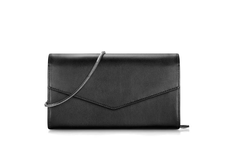 INJOYLIFE Cow Leather Chain Bag, Small Square Crossbody Bag, Shoulder Bag Women's Black