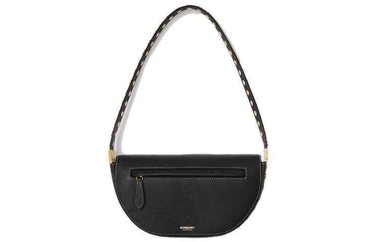 Burberry Olympia Leather One Shoulder Handbag Small Women's Black