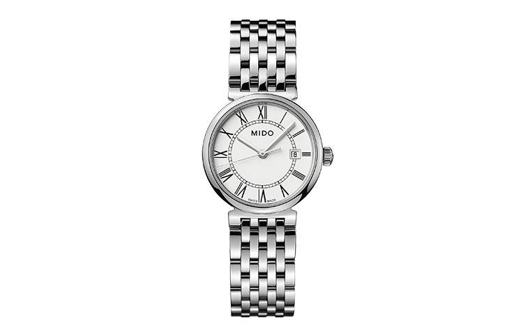 MIDO Dourui Collection Quartz Movement 50m Waterproof Women's Watch 25mm White Dial Stainless Steel Case
