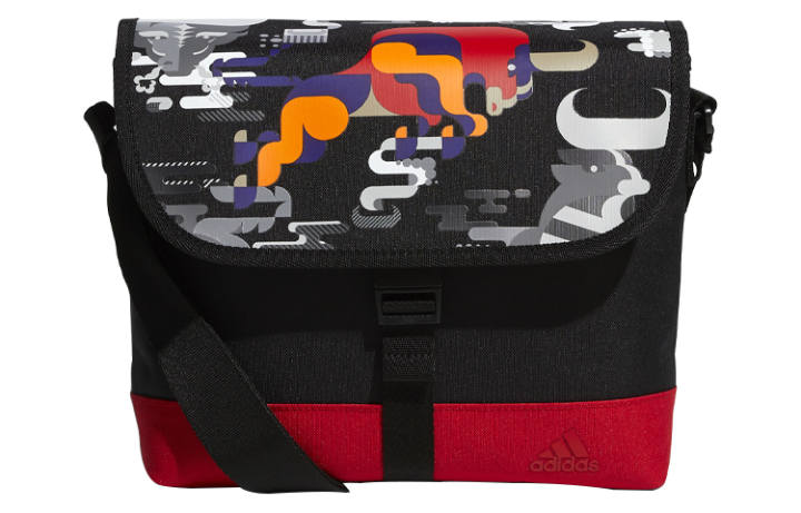 Adidas Adidas Recycled Polyester Crossbody Bag, Shoulder Bag Unisex Black Light Scarlet