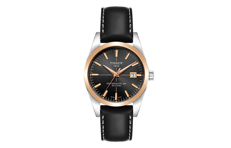 TISSOT Mechanical Movement 50m Waterproof Men's Watch Black Dial