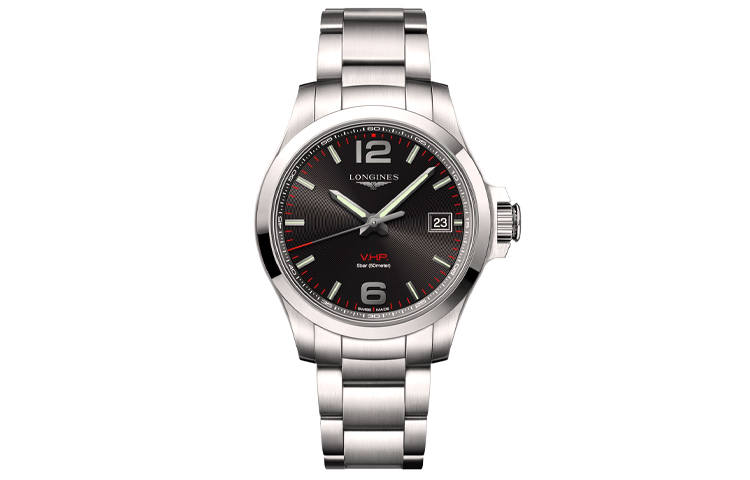 LONGINES Comcast Collection Quartz Movement 50m Waterproof Men's Watch 41mm Black Dial Stainless Steel Case