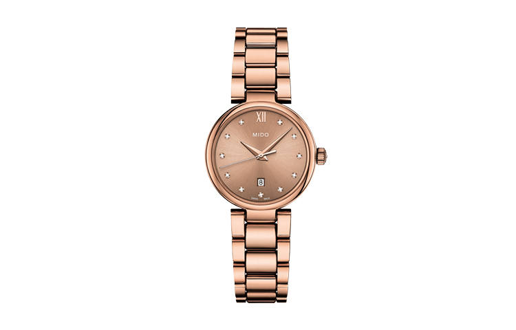 MIDO Baroncelli Collection Quartz Movement Women's Watch 29mm Pink Watch Dial PVD Coating Watch Case