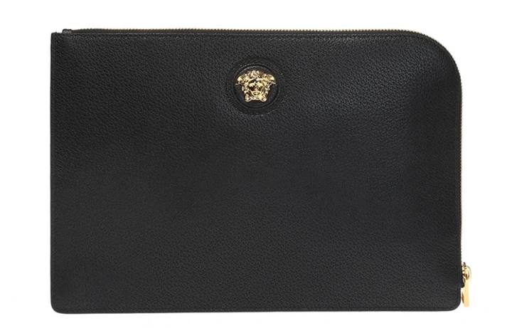 VERSACE VERSACE Cow Leather Clutch Men's Black
