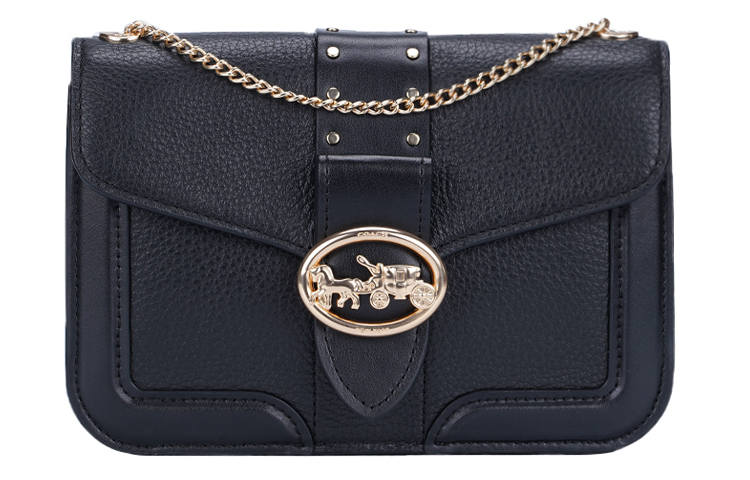 COACH Leather Shoulder Bag Small Square Bag Shoulder Bag Women's Black