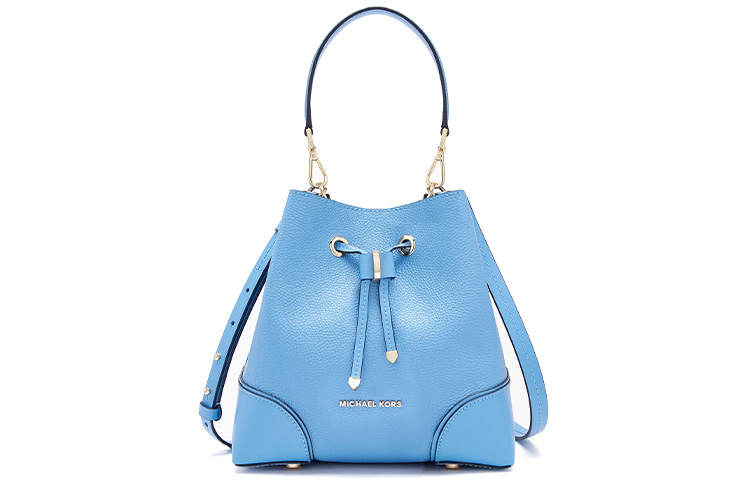 MICHAEL KORS Mercer Gallery Bucket Cow Leather Bucket Bag, Shoulder Bag, Crossbody Bag Small Women's Sky Blue