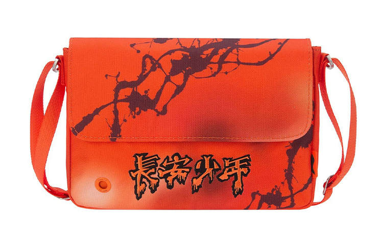 Li-Ning Li Ning Fabric Shoulder Bag, Crossbody Bag Regular Unisex Fluorescent Orange