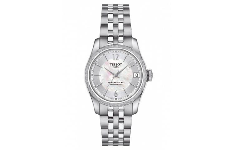 TISSOT Halo Collection Mechanical Movement 50m Waterproof Women's Watch 32mm White Dial Steel Strap