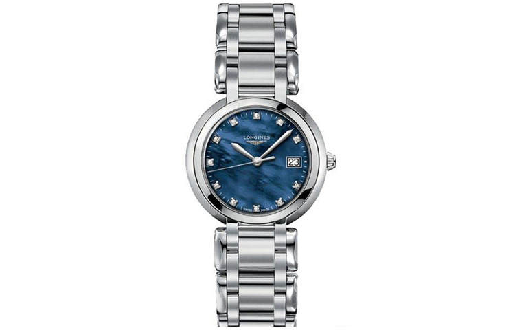 LONGINES Heart Moon Collection Quartz Movement Women's Watch 30mm Blue Dial Stainless Steel Case