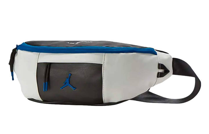 Jordan Jordan Polyester Crossbody Bag, Sling Bag, Fanny Pack Regular Unisex Black White Blue Patchwork