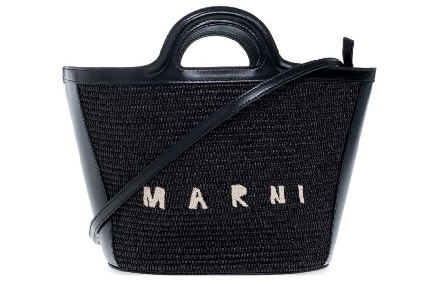 MARNI TROPICALIA Cow Leather Shoulder Bag, Handbag Women's Black