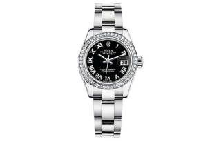 ROLEX Automatic Mechanical Movement Women's Watch 26mm Black Dial