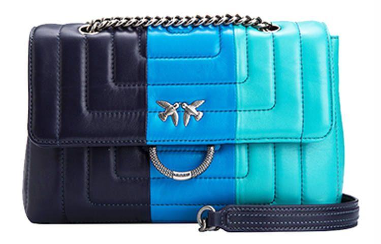 PINKO Leather Crossbody Swallow Bag, Shoulder Bag Women's Multicolor