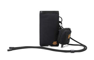 KENZO Fabric Bag Strap Earphone Case Shoulder Bag Cell Phone Pouch Men's Black